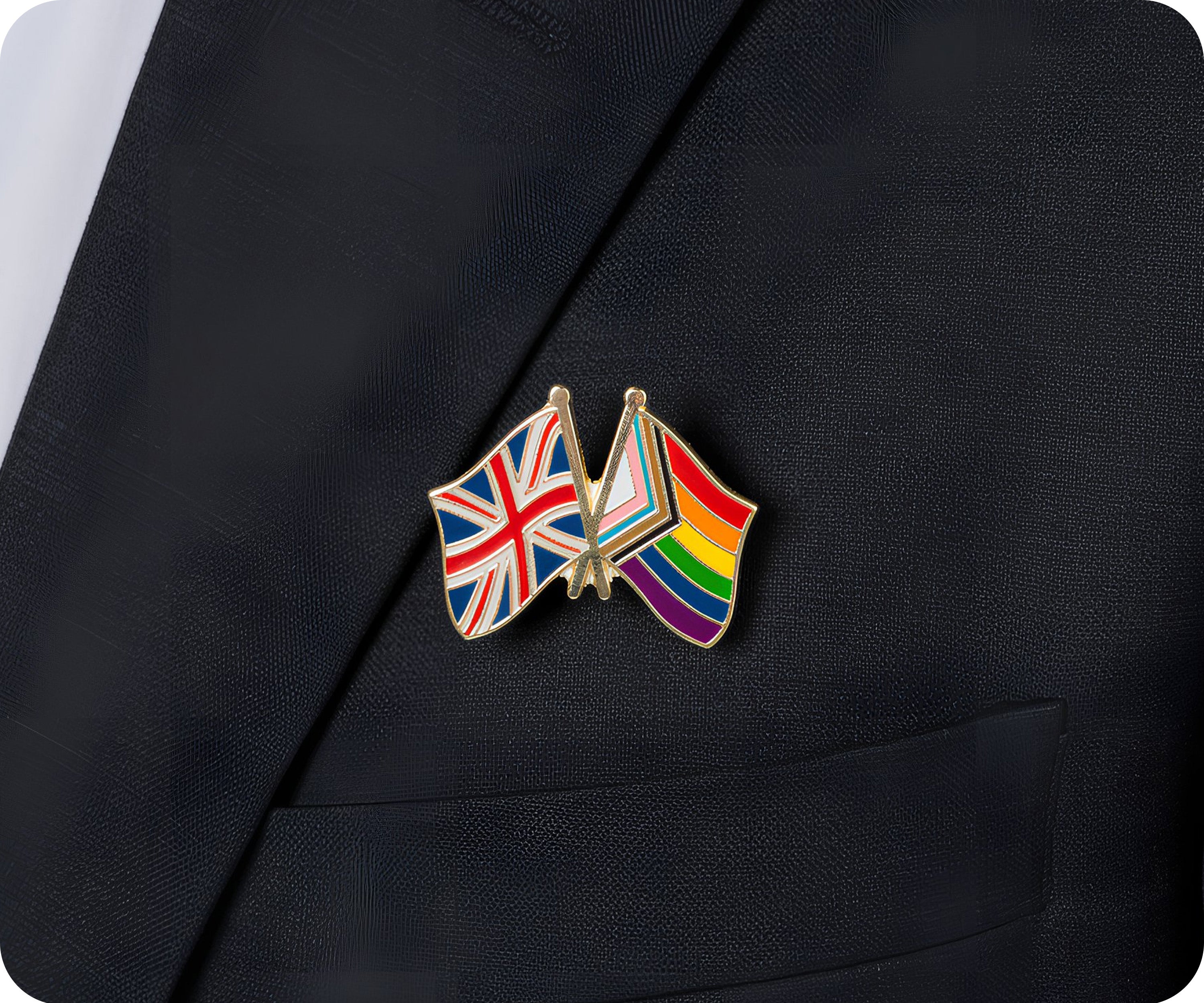 Insignia de pin de la amistad del arcoíris del orgullo del Reino Unido y Progress Pride