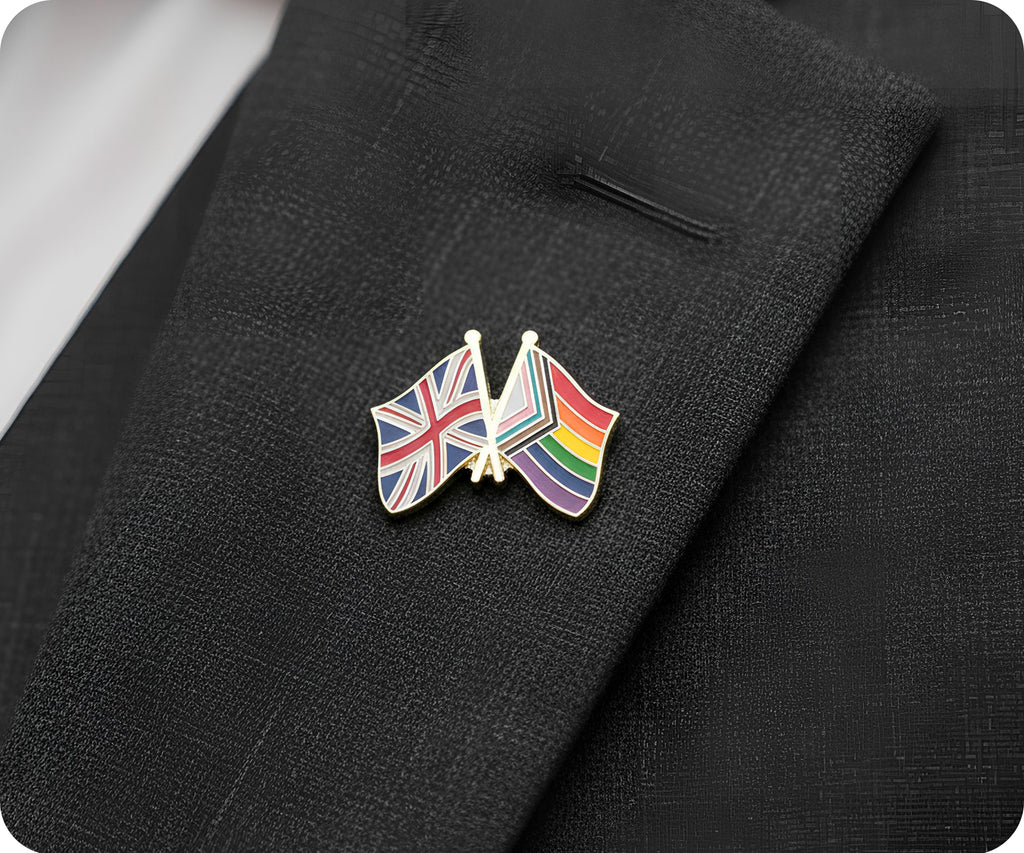 Insignia de pin de la amistad del arcoíris del orgullo del Reino Unido y Progress Pride