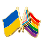 Ukraine & Progress Pride Friendship Pin Badge