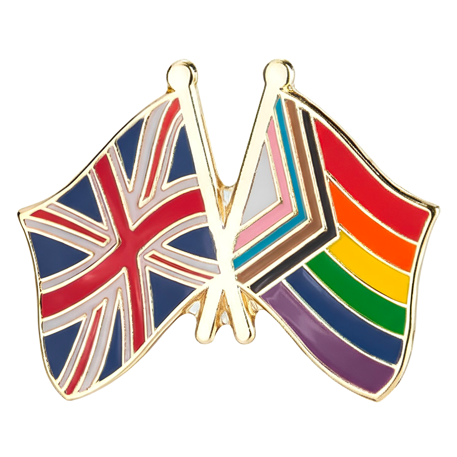 Insignia de pin de la amistad del arcoíris del orgullo del Reino Unido y Progress Pride