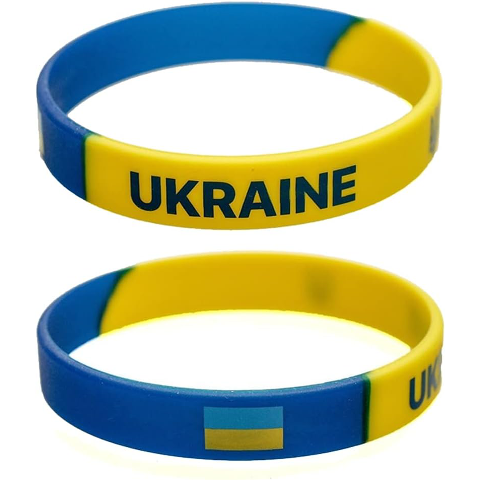 Ukraine Ukrainian National Flag Colours Silicone Rubber Wristband Main image