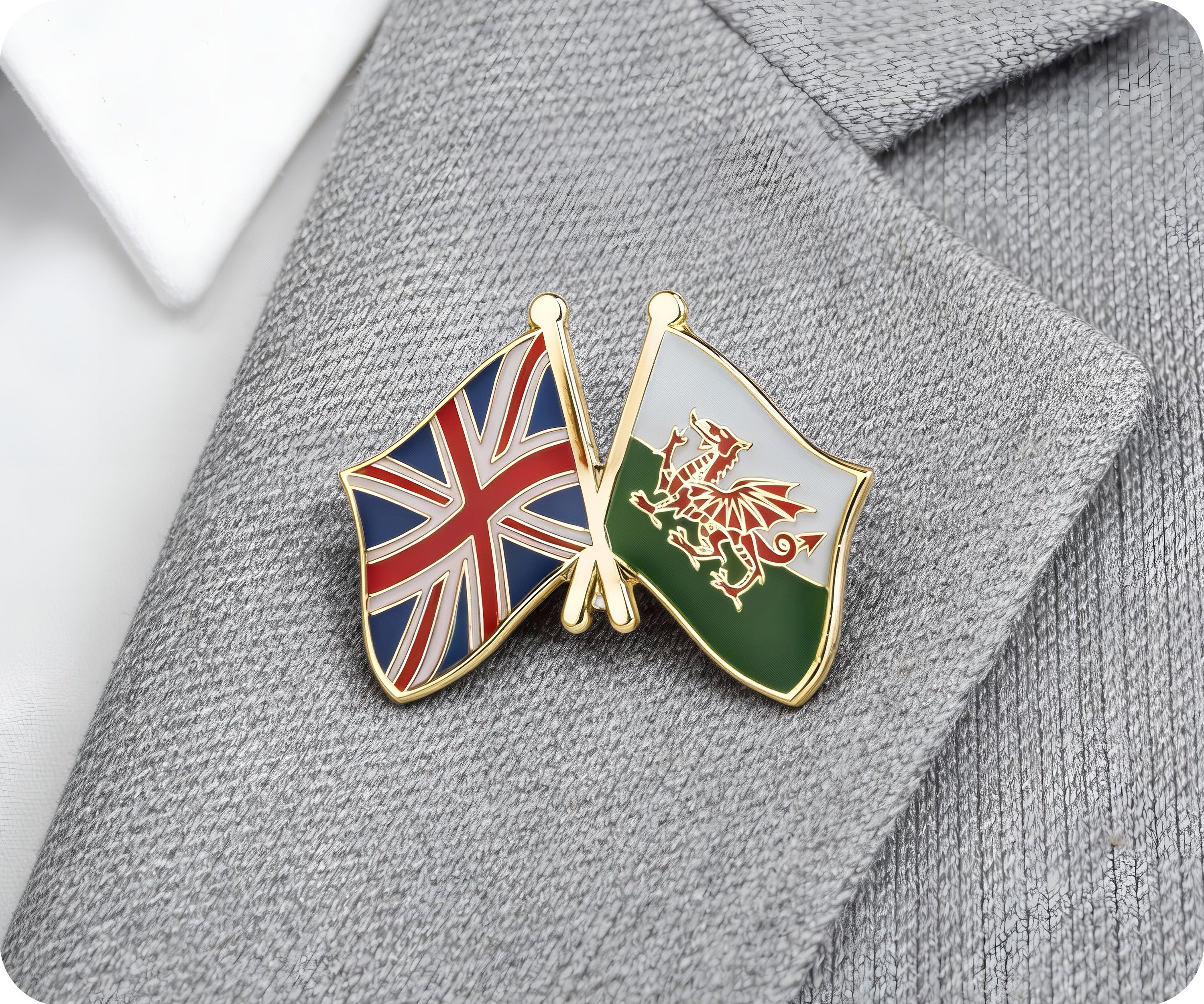 United Kingdom & Wales Friendship Pin Badge