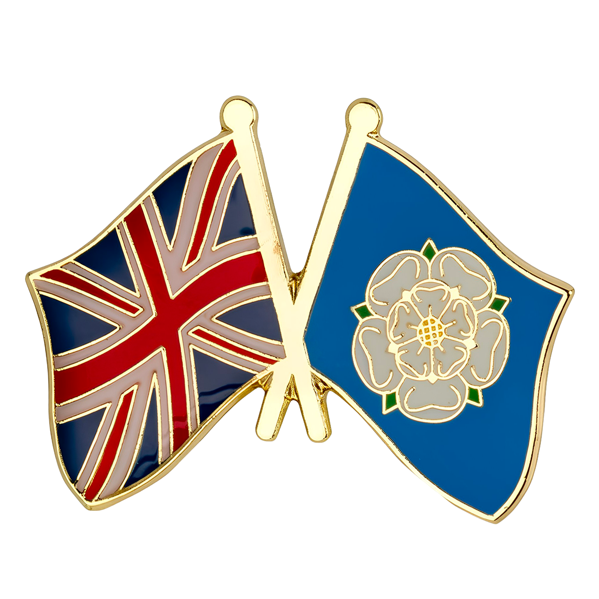 Pin de la amistad con la rosa blanca del Reino Unido y Yorkshire Imagen principal del producto