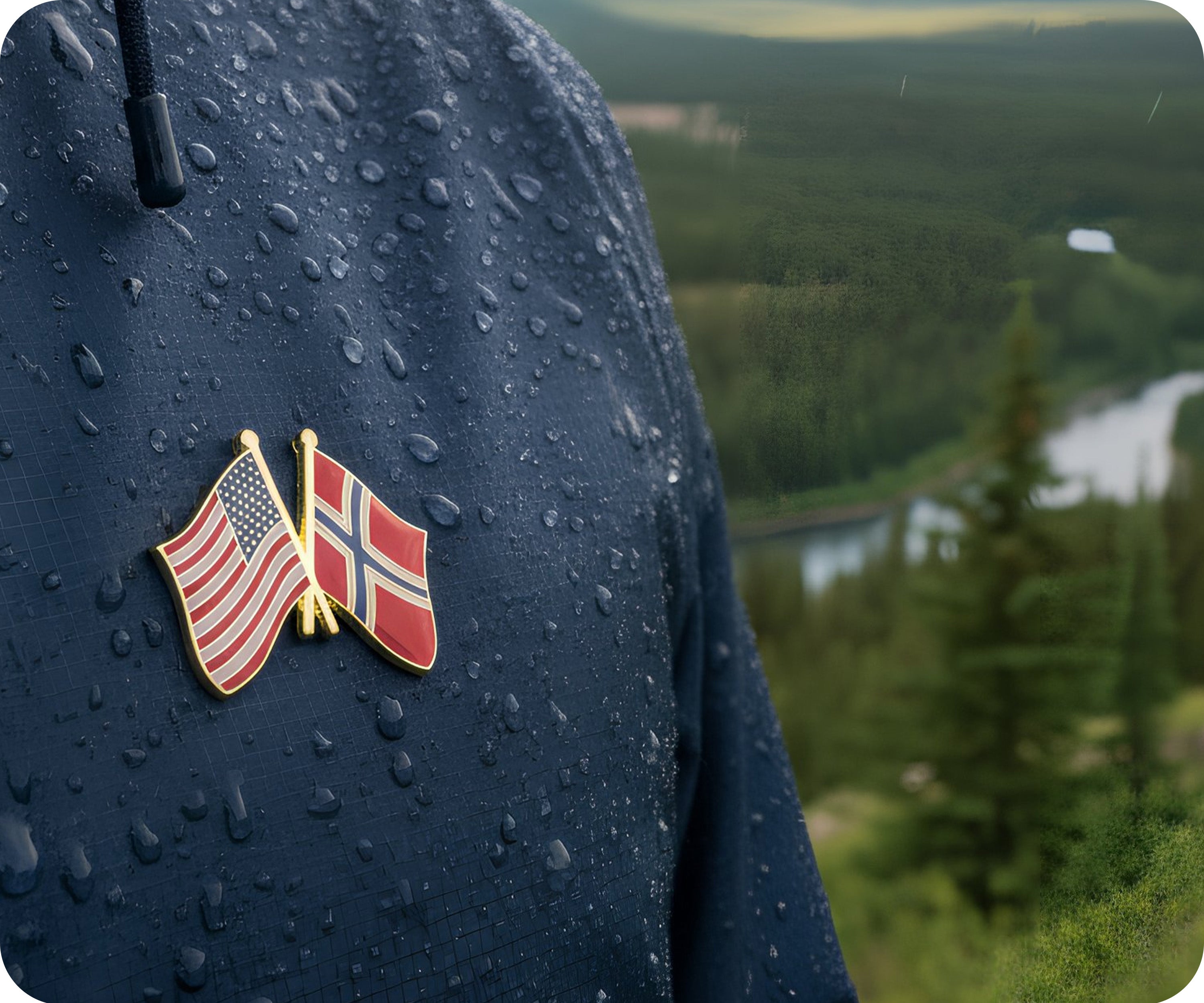 Insignia de amistad Estados Unidos y Noruega Imagen secundaria del producto