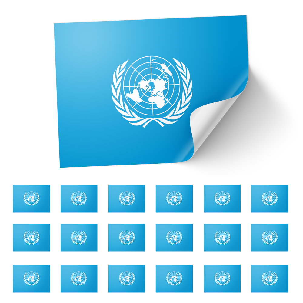 20 X United Nations Flag Stickers