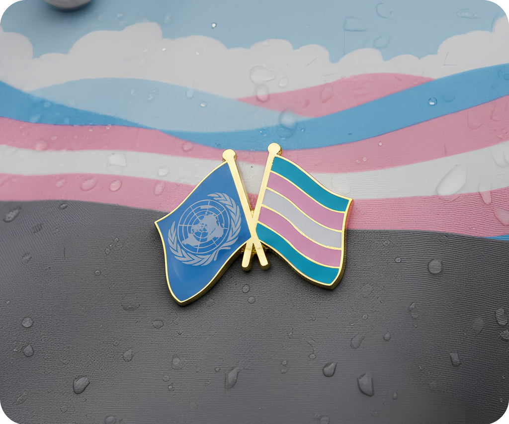 Transgender Pride & United Nations UN Friendship Pin Badge