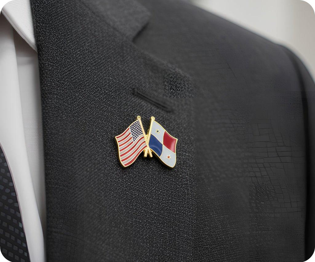 United States & Panama Friendship Pin Badge