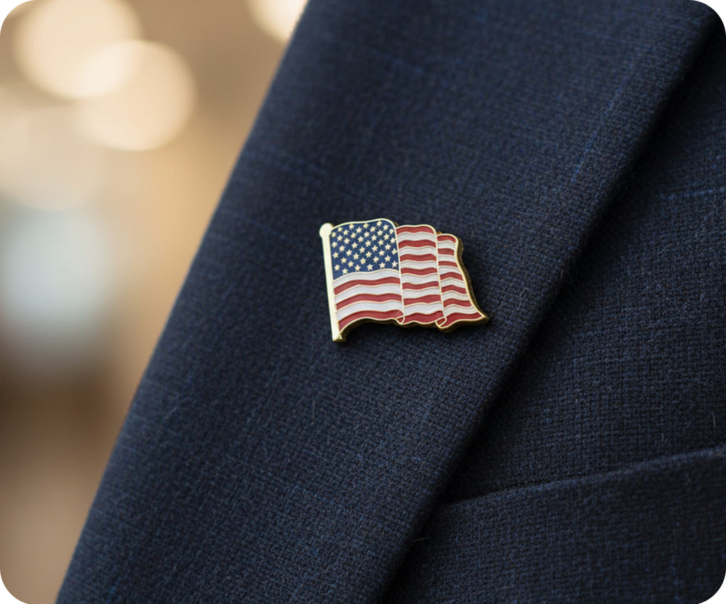 United States USA Diplomat Waving Flag Pin Badge
