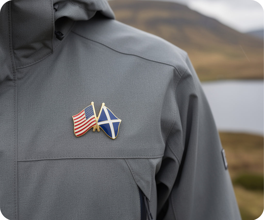 USA & Scotland Friendship Pin Badge