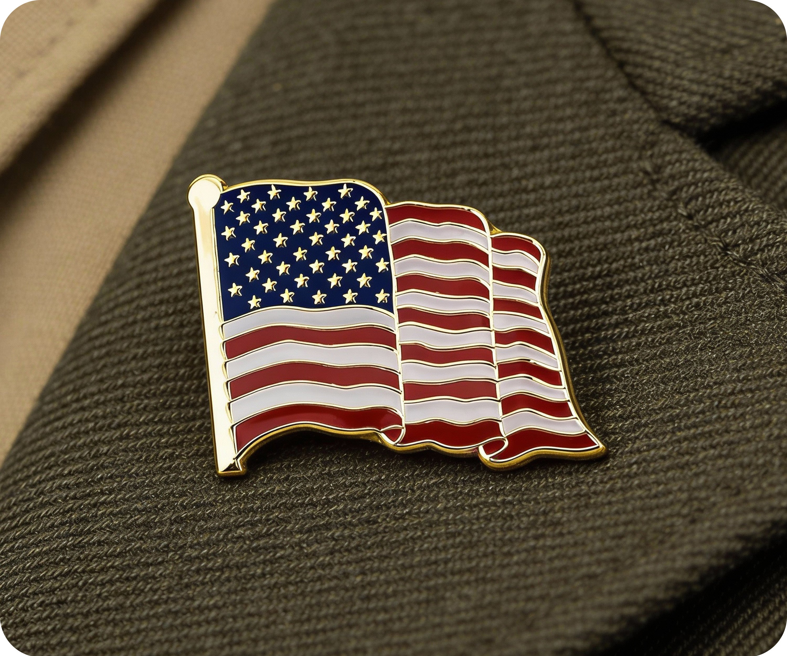 United States USA Diplomat Waving Flag Pin Badge