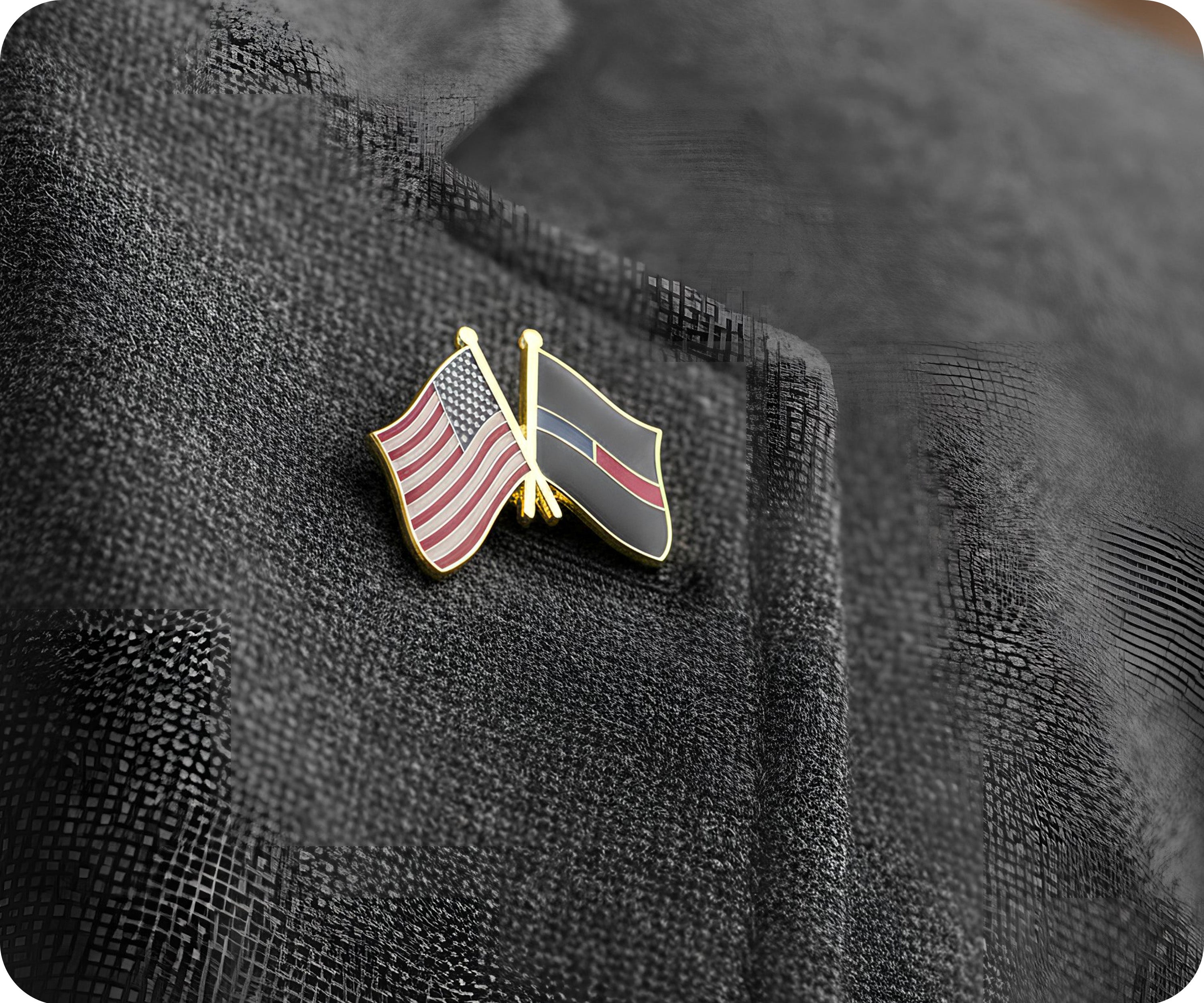 United States USA & Thin Blue Red Line Police Friendship Pin Badge