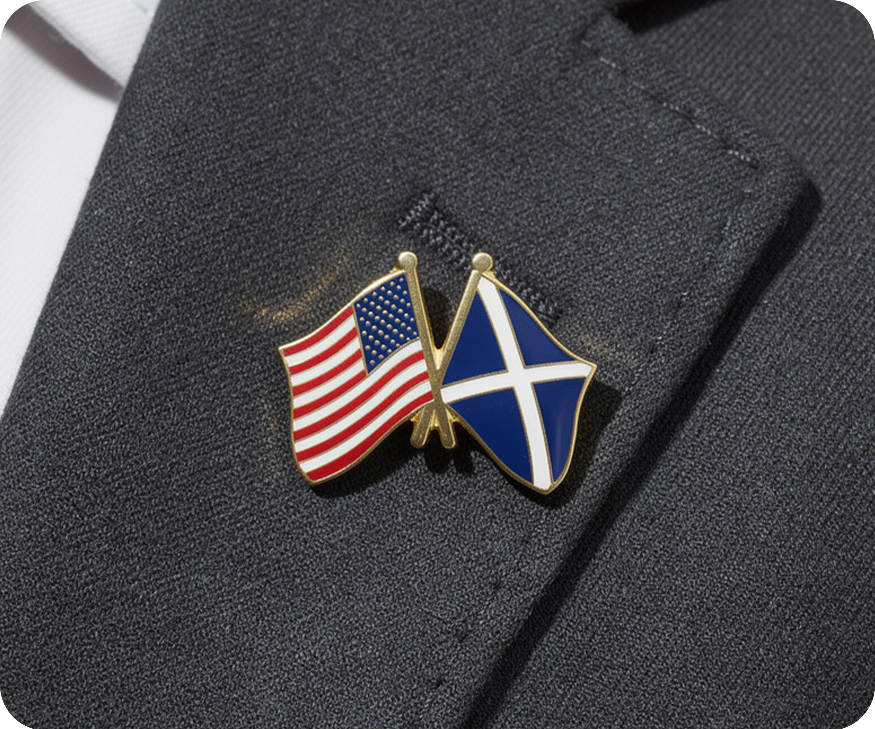 USA & Scotland Friendship Pin Badge