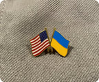 United States USA & Ukraine Friendship Pin Badge
