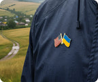 United States USA & Ukraine Friendship Pin Badge