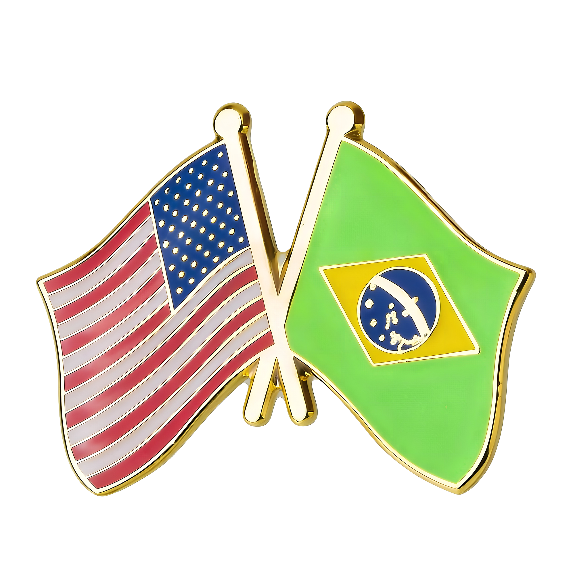 United States & Brazil Friendship Pin Badge