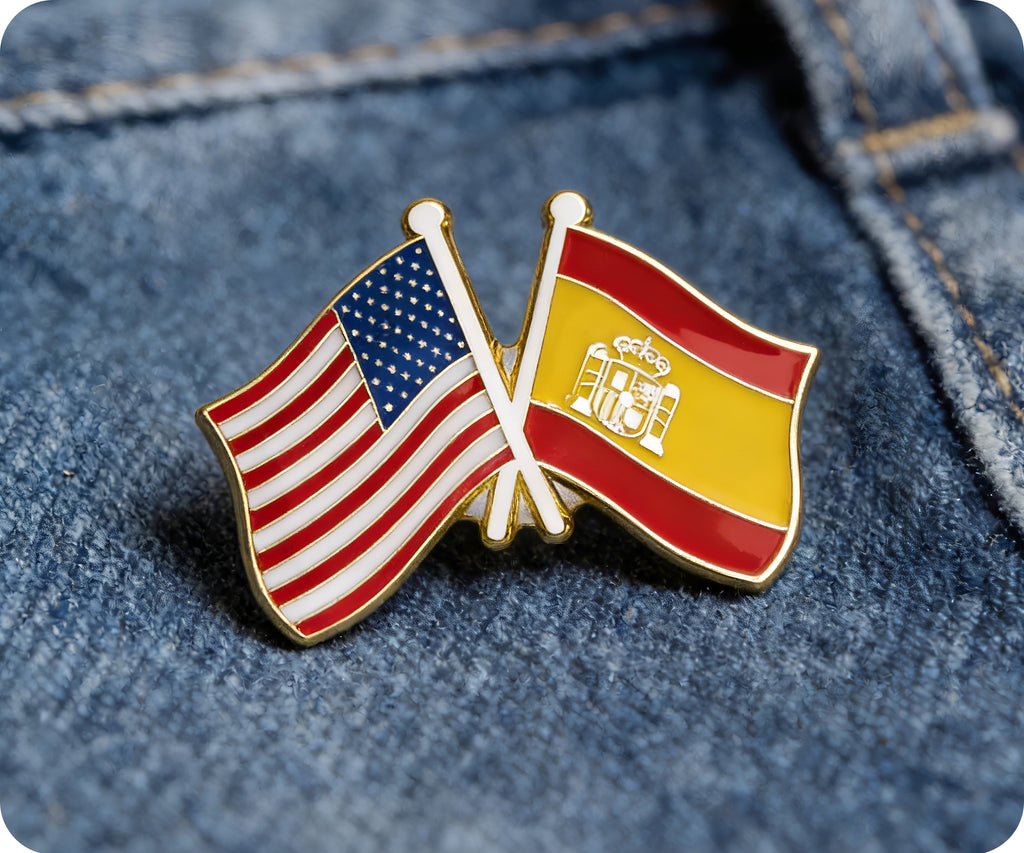 USA & Spain Friendship Pin Badge