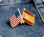 USA & Spain Friendship Pin Badge