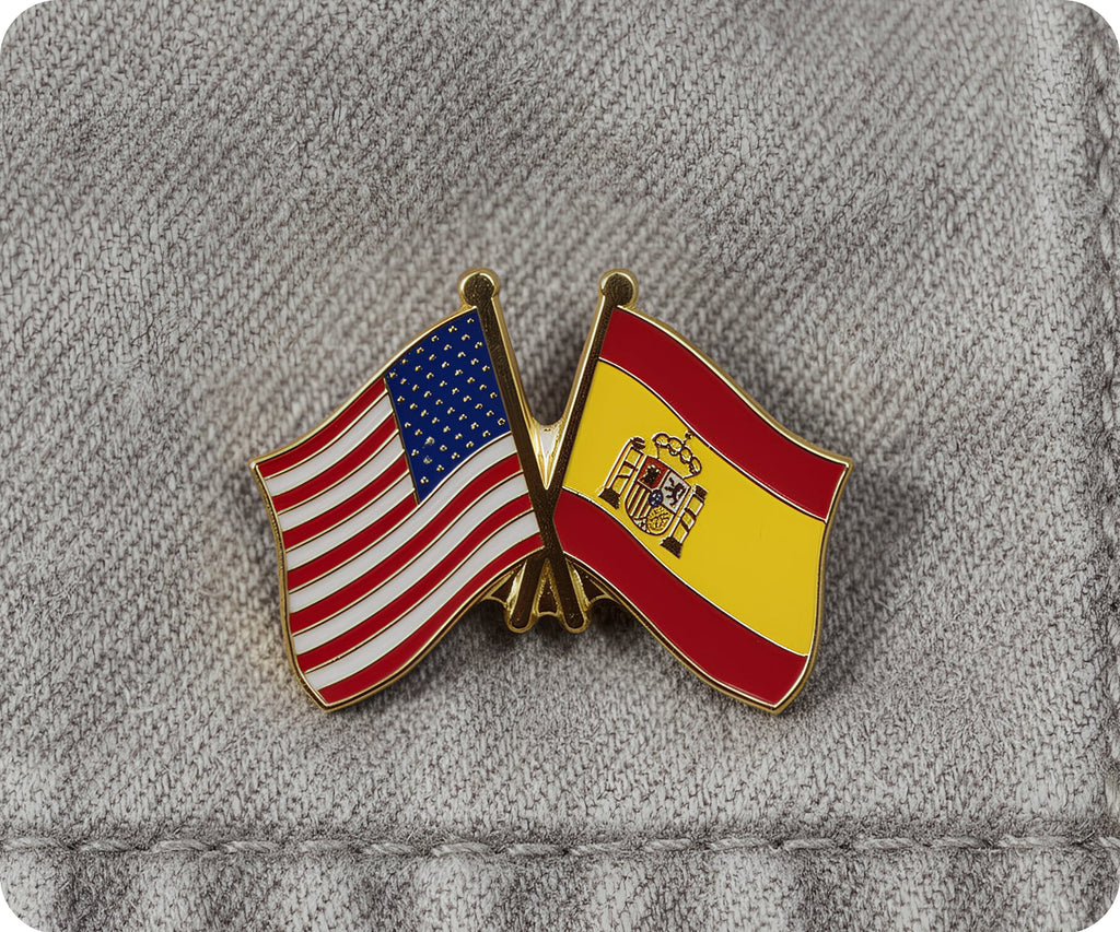 USA & Spain Friendship Pin Badge