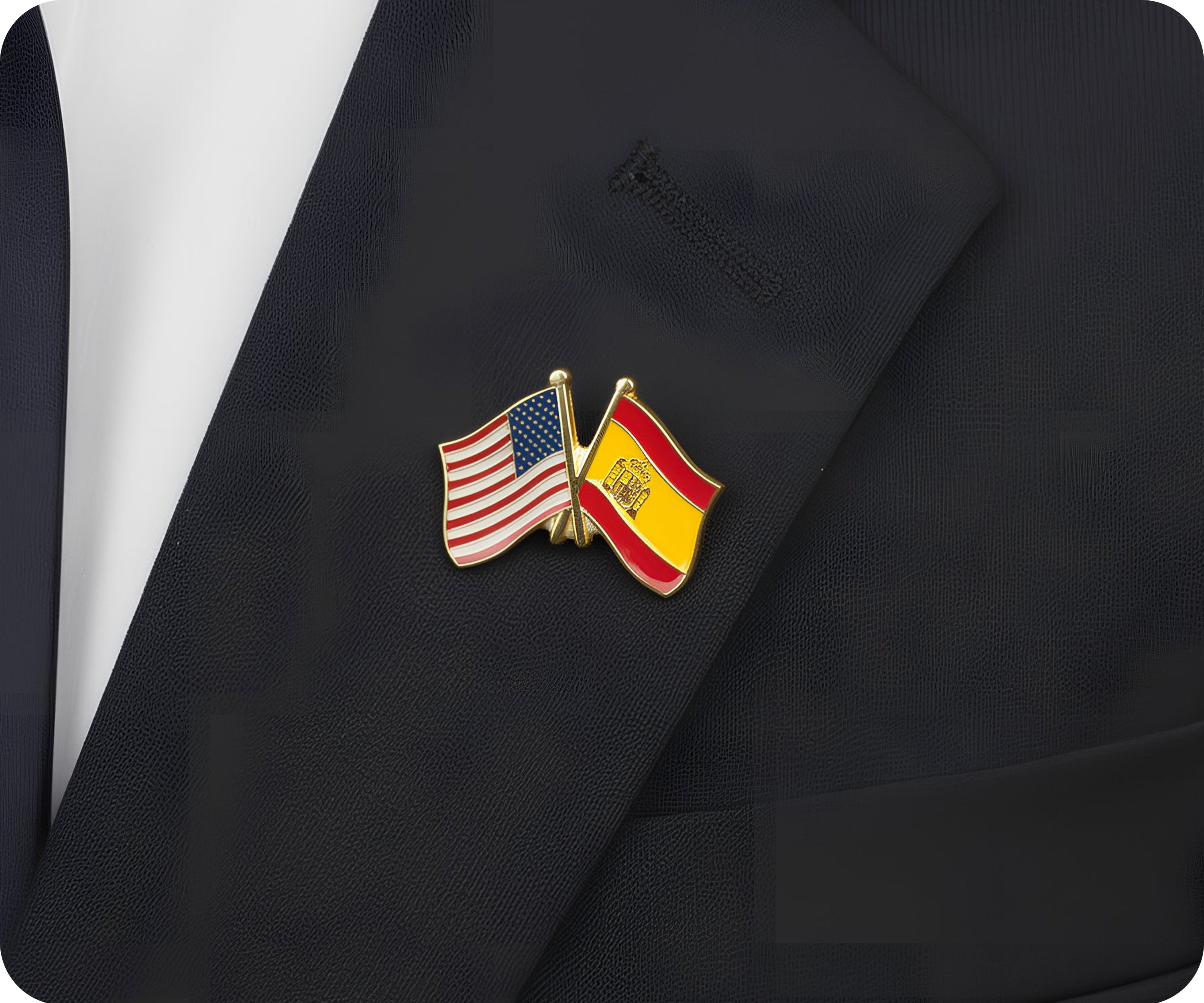 USA & Spain Friendship Pin Badge