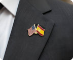 USA & Spain Friendship Pin Badge