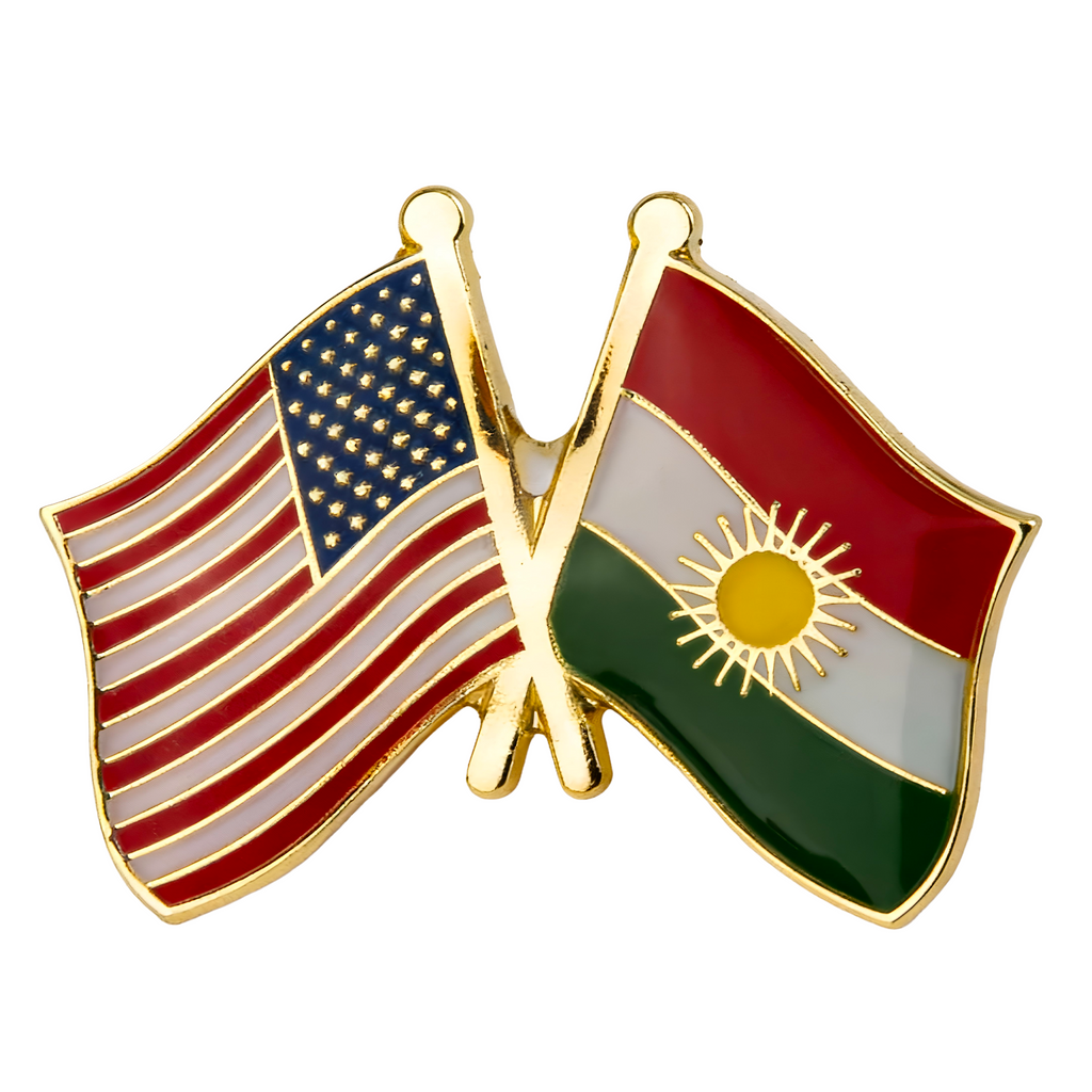 United States of America (USA) & Kurdistan Friendship Pin Badge