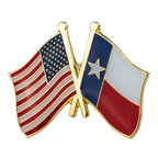 United States & Texas Friendship Pin Badge