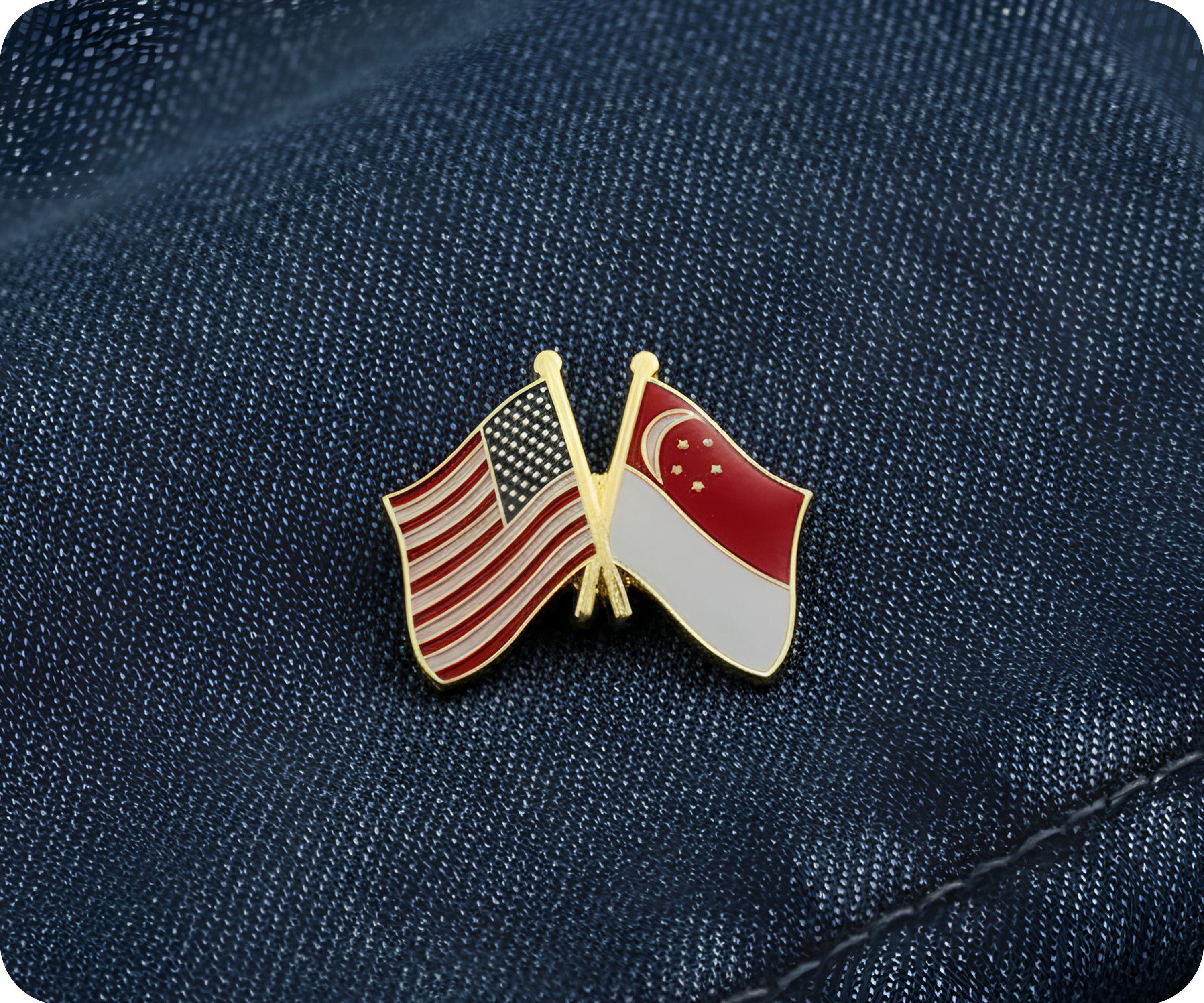 United States & Singapore Friendship Pin Badge