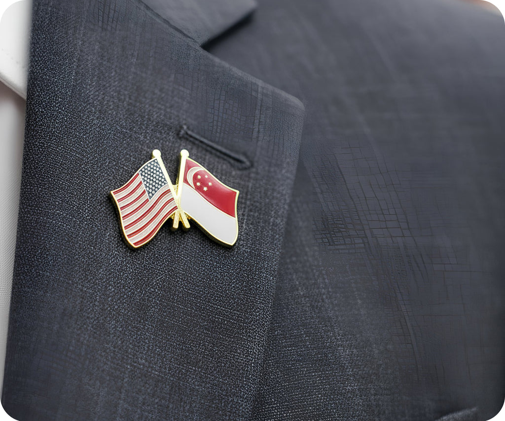 United States & Singapore Friendship Pin Badge