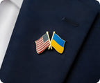 United States USA & Ukraine Friendship Pin Badge