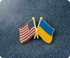 United States USA & Ukraine Friendship Pin Badge