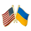 United States USA & Ukraine Friendship Pin Badge