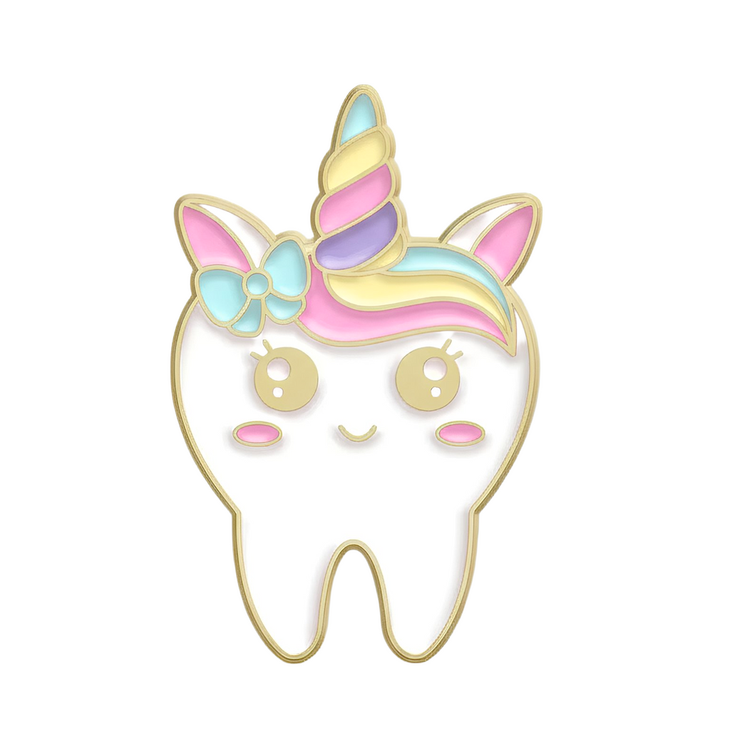 Insignia de Pin de Dientes de Dentista Arcoíris de Unicornio