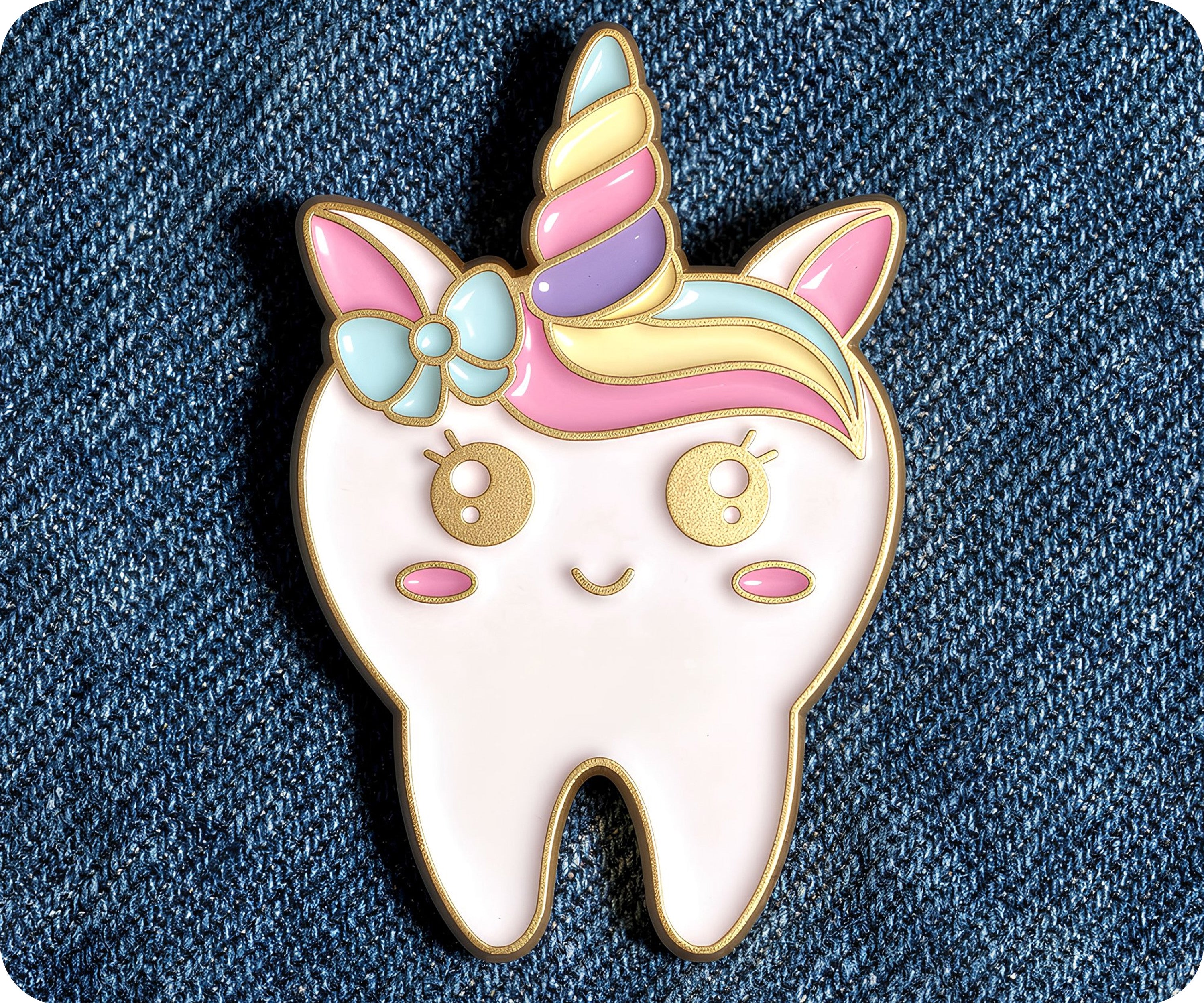 Insignia de Pin de Dientes de Dentista Arcoíris de Unicornio