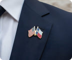 United States & Texas Friendship Pin Badge