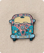 Retro Hippie Camper Van Enamel Lapel Pin Badge
