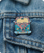 Retro Hippie Camper Van Enamel Lapel Pin Badge
