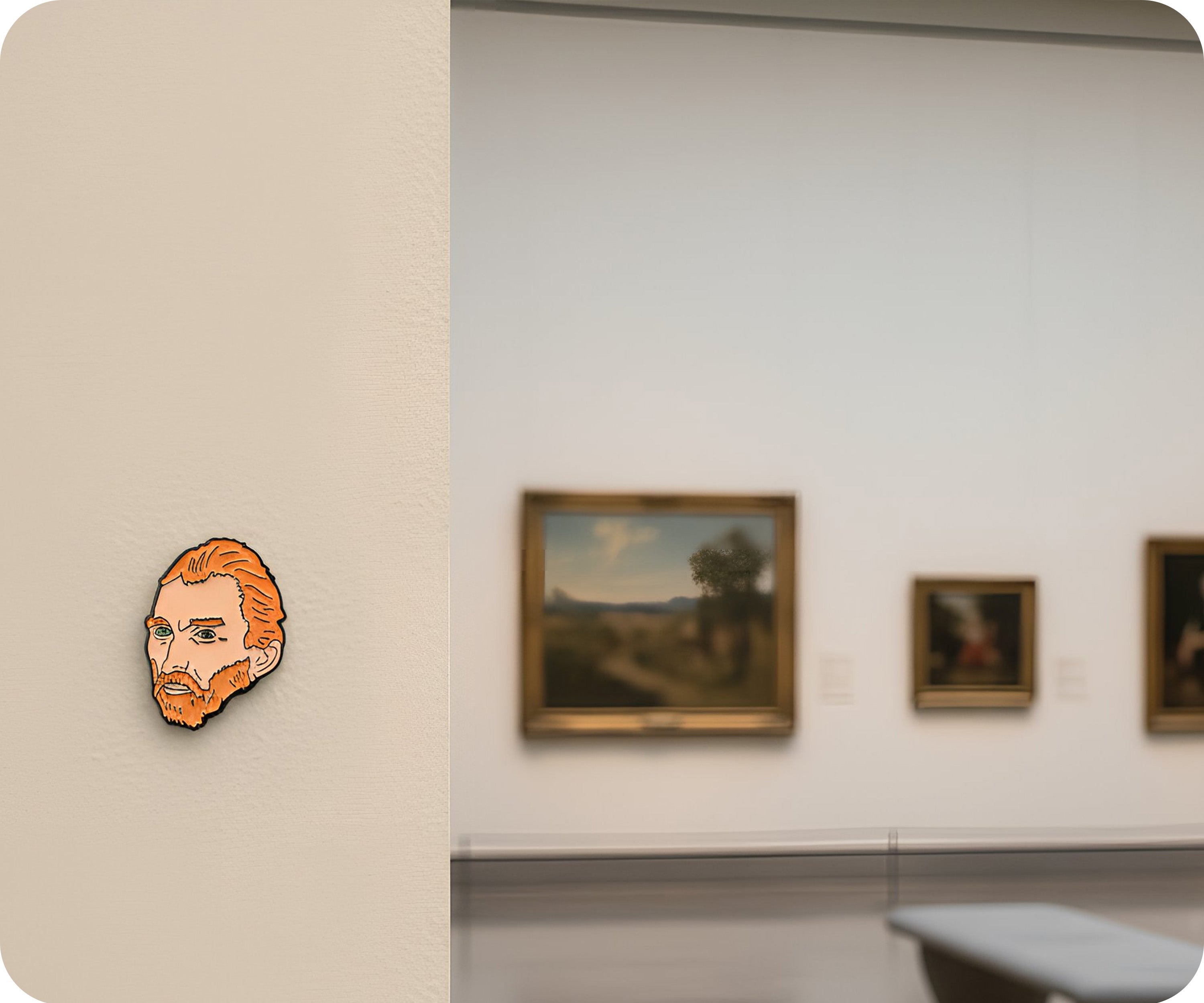 Van Gogh Head Pin Badge