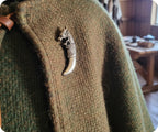 Nordic Viking Dragon Tooth Rune Pin Badge