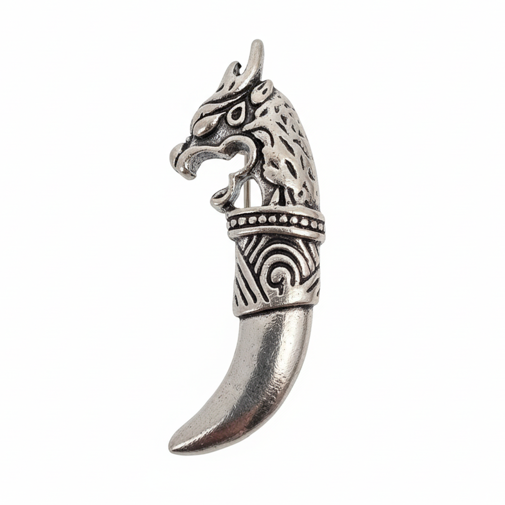 Insignia de pin con runa de diente de dragón vikingo nórdico Imagen principal del producto