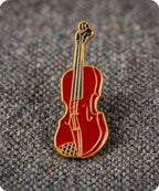 Violin Enamel Lapel Pin Badge