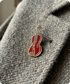 Violin Enamel Lapel Pin Badge