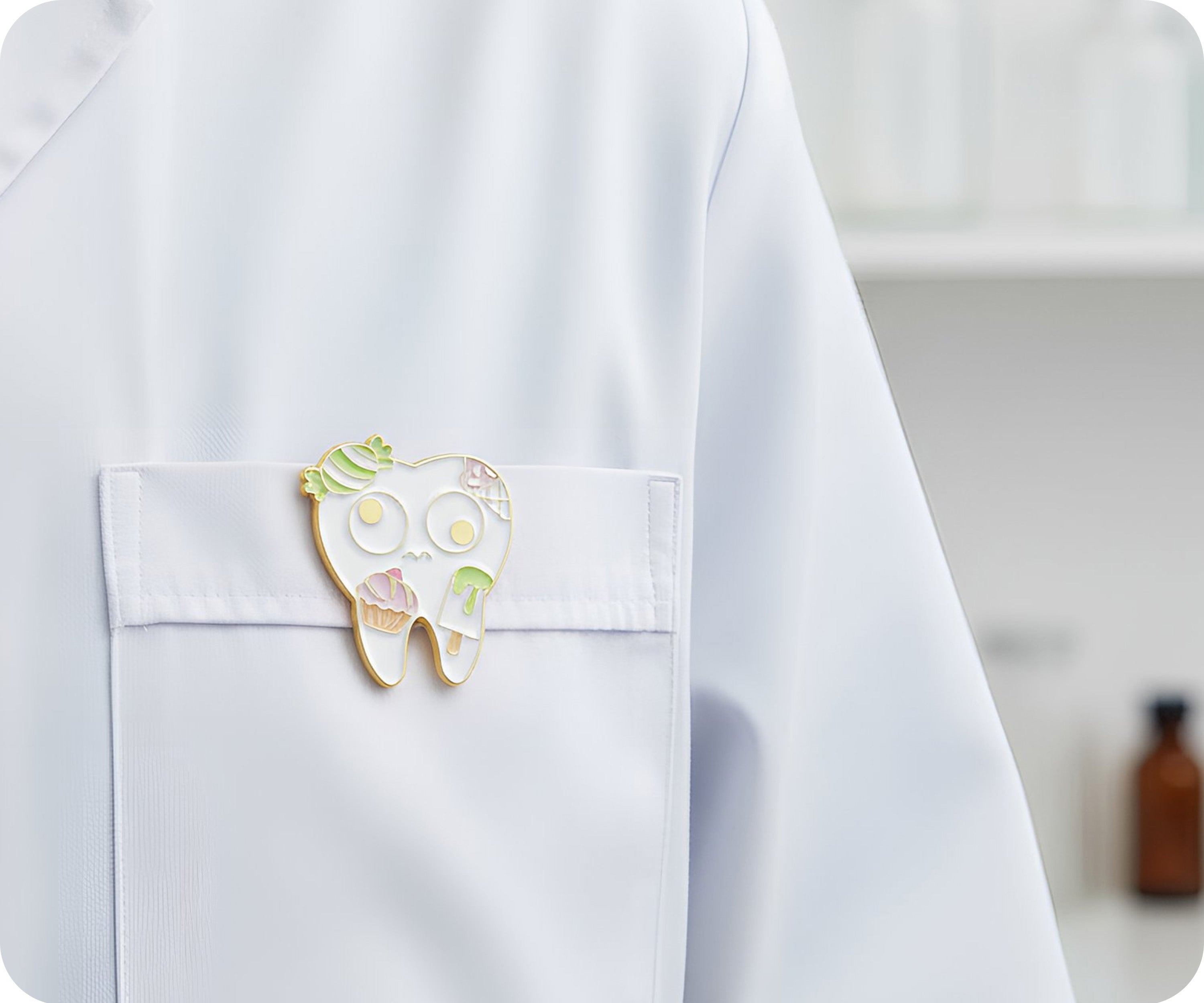 Insignia de alfiler de dentista con diente de Dulces Dulces Imagen secundaria del producto