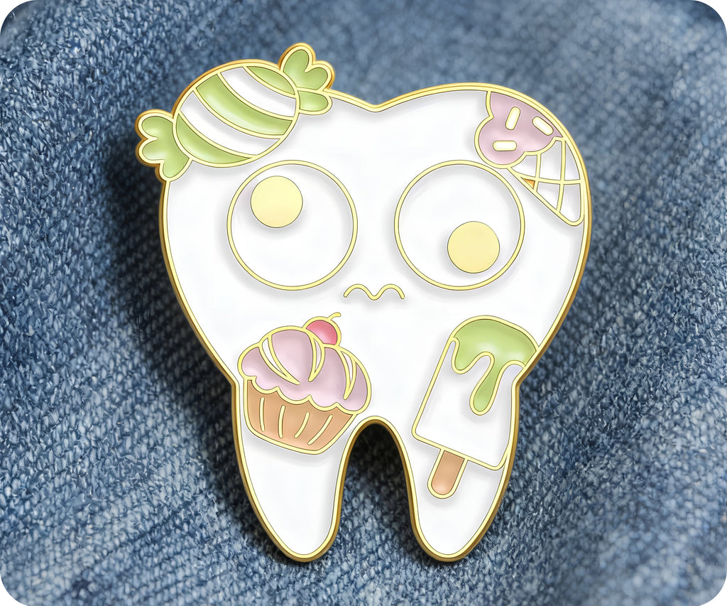 Insignia de alfiler de dentista con diente de Dulces Dulces