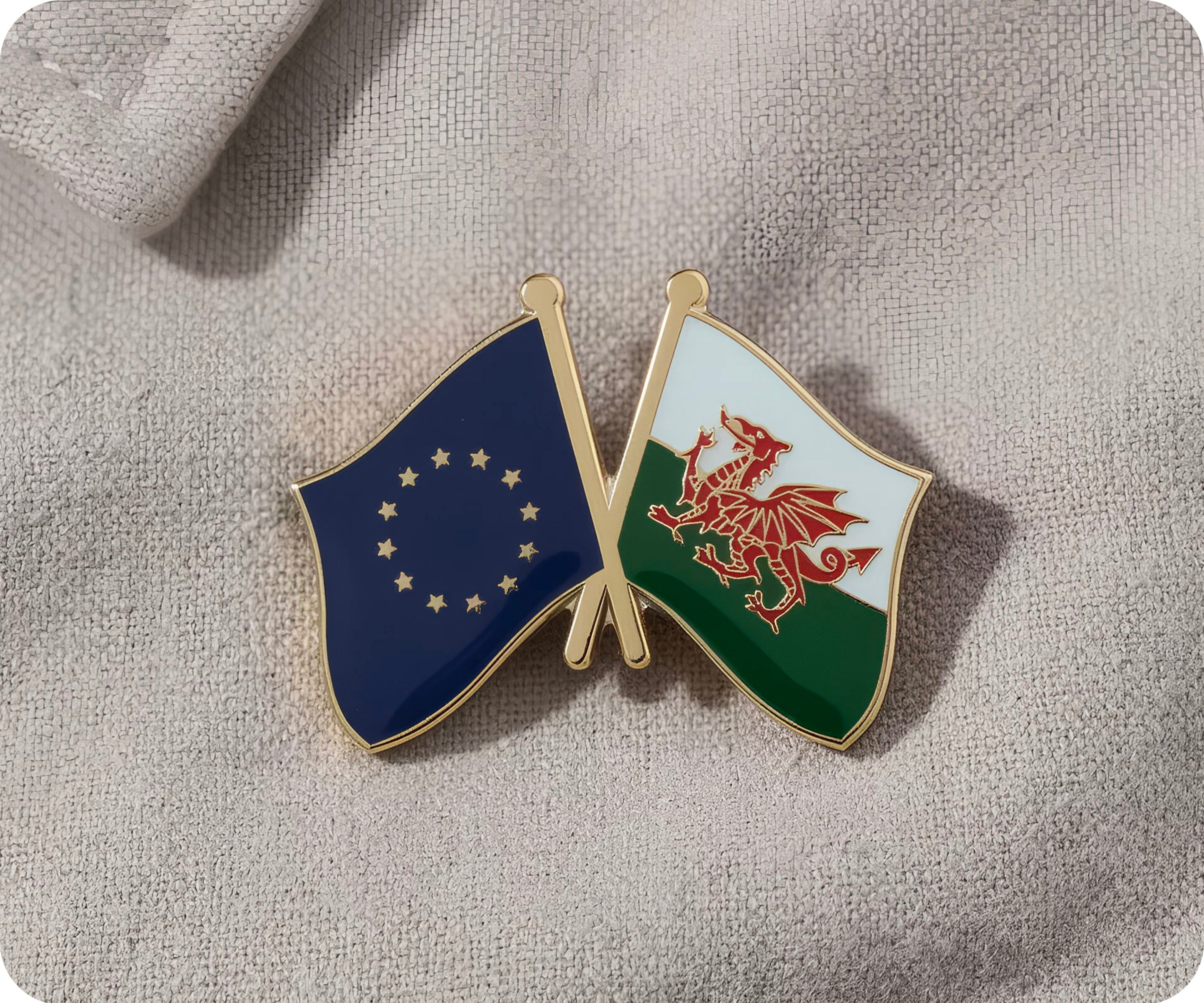 European Union & Wales Friendship Pin Badge