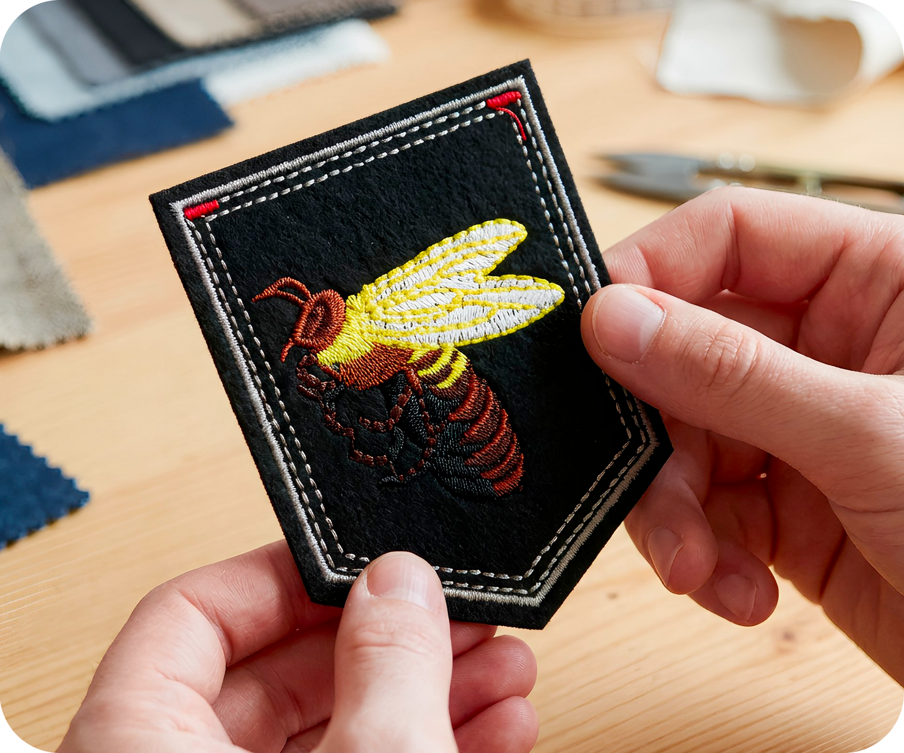 Wasp Hornet Inset & Shield Iron On Patch (9 x 7.6cm) Secondary image
