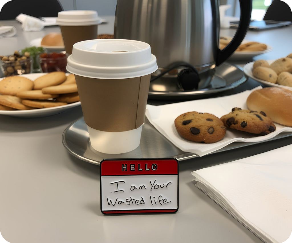 Hello I'm Your Wasted Life Pin Badge