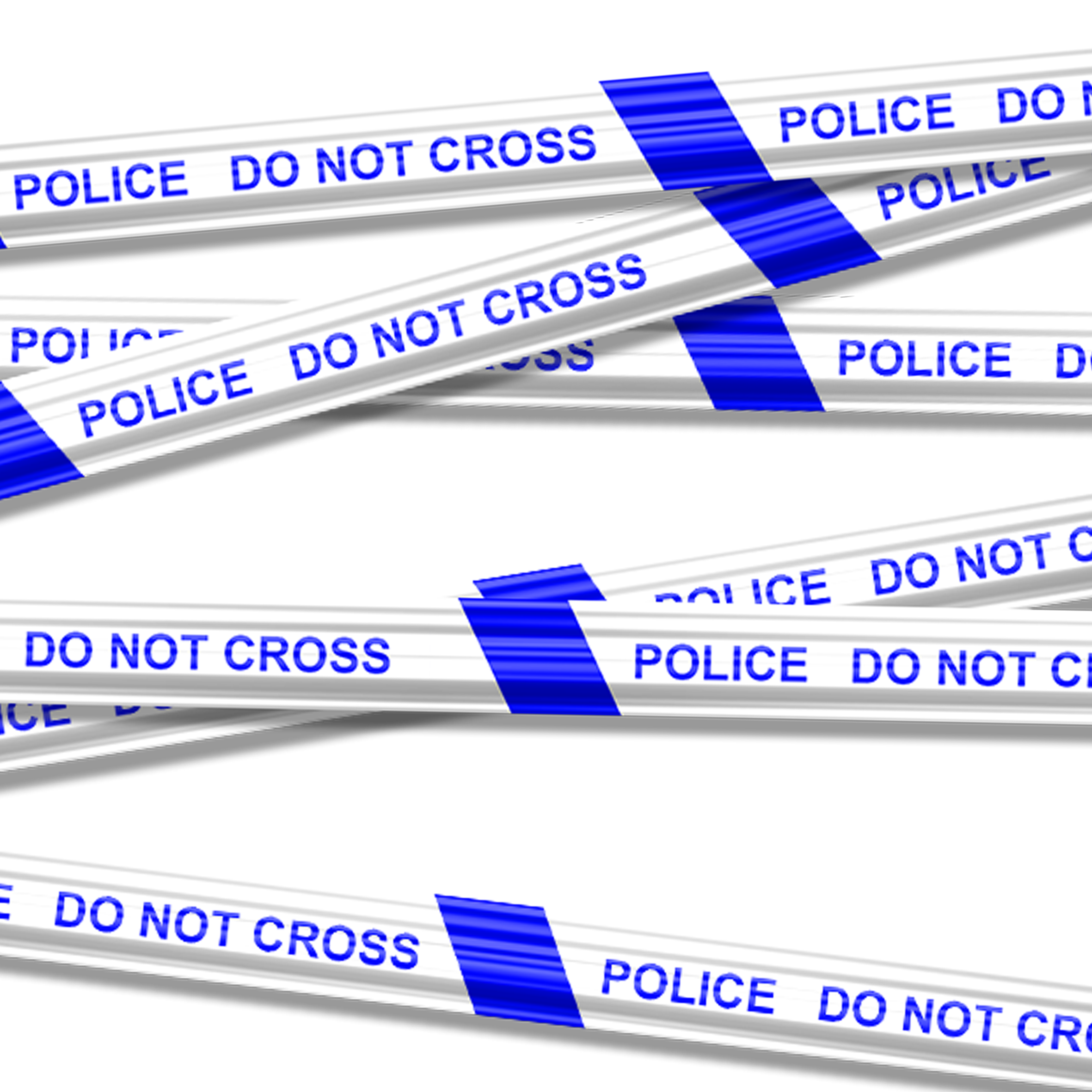 Barrier tape with 'POLICE LINE DO NOT CROSS' text in blue and white colors. Imagen principal del producto