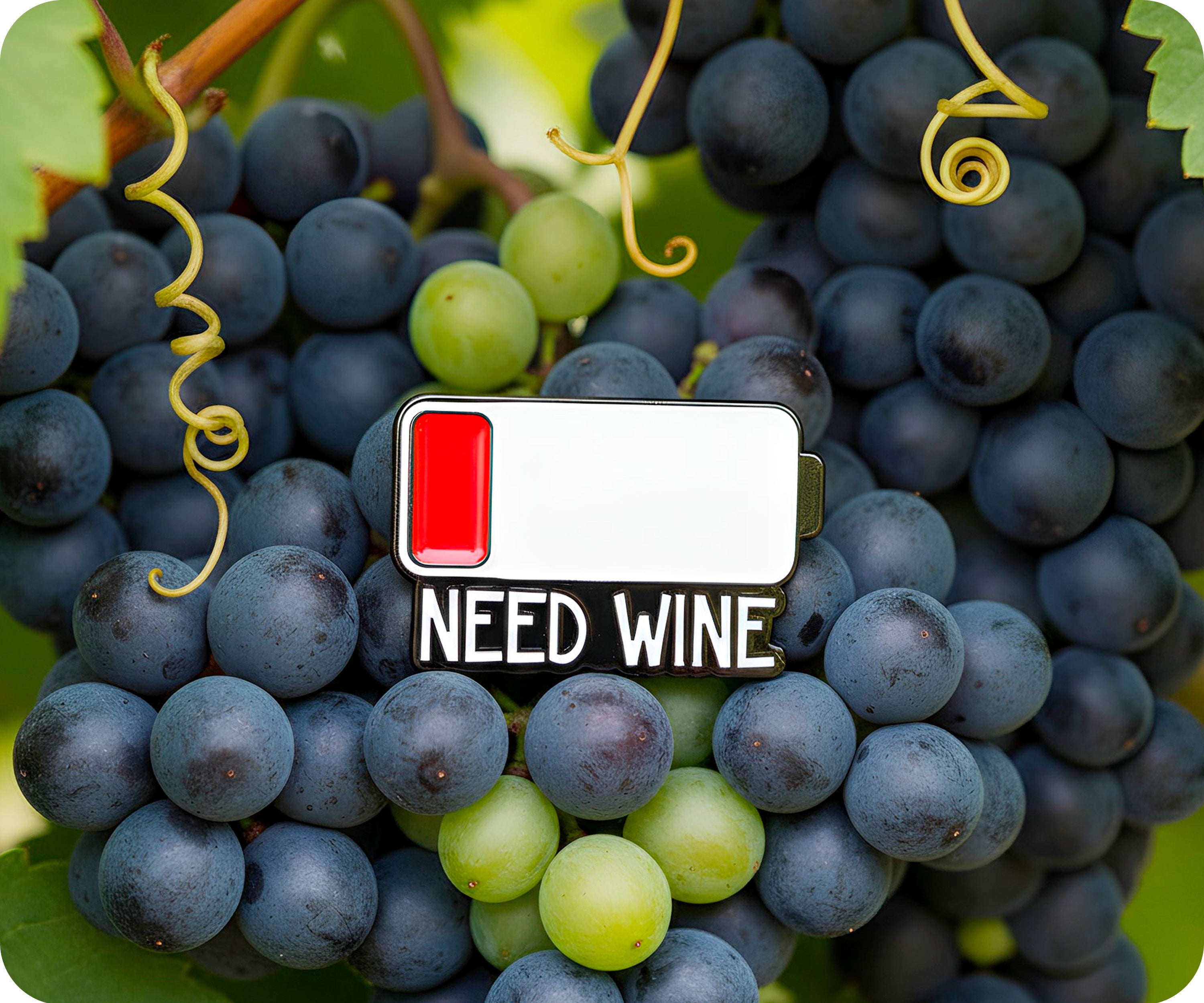 Social Battery Need A Wine Pin Badge