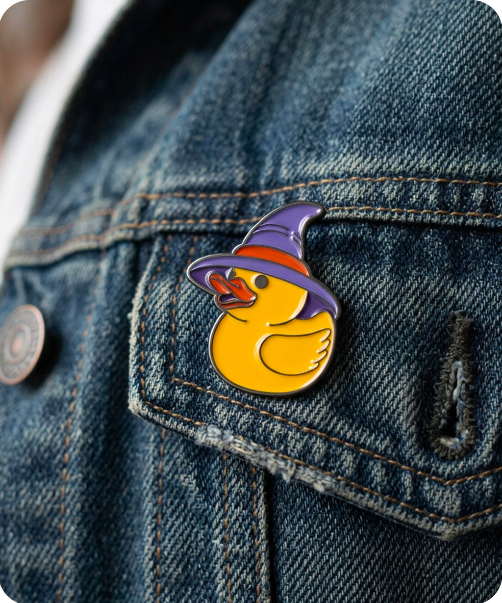 Halloween Witch Duck Enamel Lapel Pin Badge
