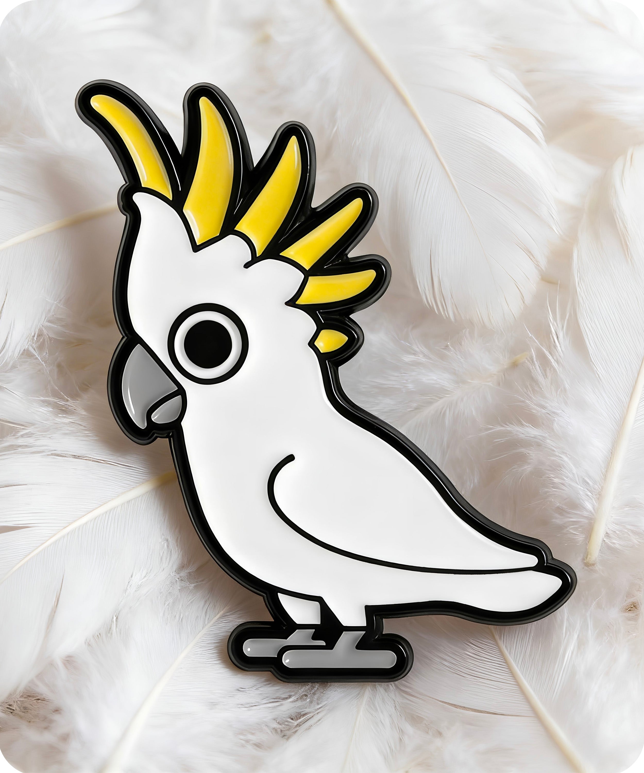 White Cockatoo Enamel Pin Badge